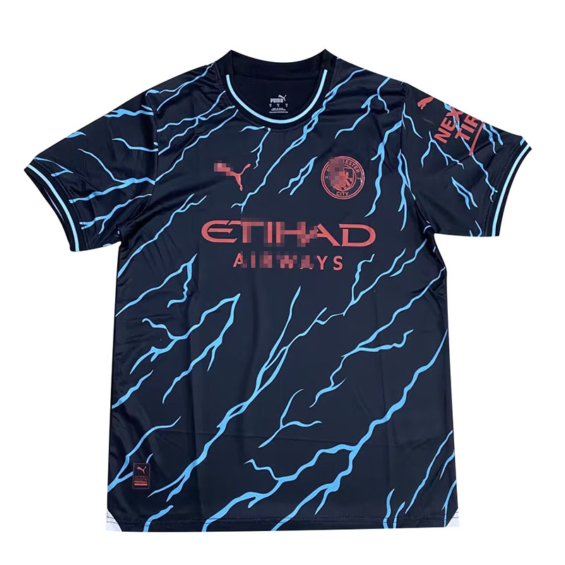 Camiseta Manchester City Negro/Azul 2023/2024
